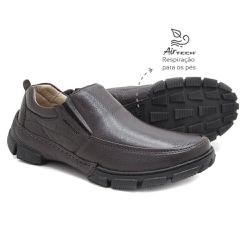 Sapato Casual em couro Café Leveterapia - 43810 - ... - Levecomfort Calçados