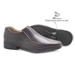 Sapato social conforto Couro Dark Brown Leveterapi... - Levecomfort Calçados