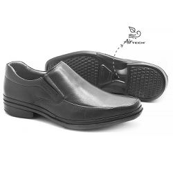 Sapato social conforto Couro Preto Leveterapia - 4... - Levecomfort Calçados