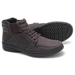 Bota Masculina Couro Legitimo Café Leveterapia - ... - Levecomfort Calçados