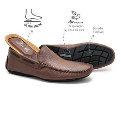 Mocassim Confortável Ultra Macio Couro Amendoa Lev... - Levecomfort Calçados