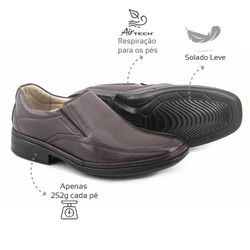 Sapato social Leve Couro Dark Brown Leveterapia - ... - Levecomfort Calçados