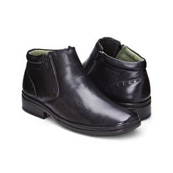 Bota social masculina Leve Couro Preto Leveterapia... - Levecomfort Calçados