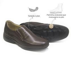 Sapato Social Leve Conforto Couro Dark Brown Levet... - Levecomfort Calçados