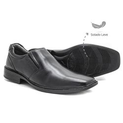 Sapato social Leve Slim Couro Preto Leveterapia -... - Levecomfort Calçados