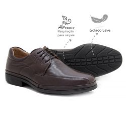 Sapato social Leve Couro Dark Brown Leveterapia -... - Levecomfort Calçados