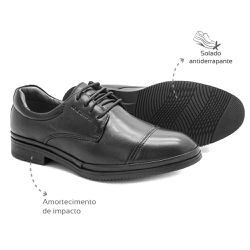 Tênis Casual Masculino De Couro Legitimo Comfort Shoes - 4050 Preto - Comfort  Shoes