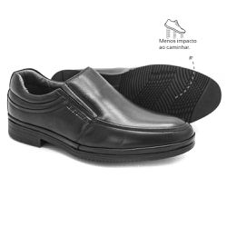 Sapato Social Masculino Conforto Couro Preto Levet... - Levecomfort Calçados