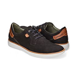 Sapato Casual Masculino Couro Nobuck Preto Leveter... - Levecomfort Calçados