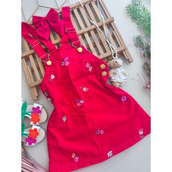 Jardineira Flor - Vermelho - 22 - LEVIT STORE