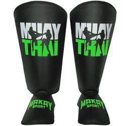 Protetor de Canela Muay Thai 20 mm - CNMUAYPTVERD - LIMAFIGHTER