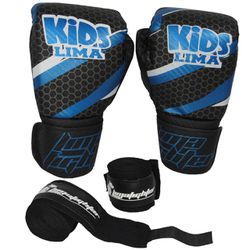 Kit Infantil Luva Boxe/ Muay Thai Treino E Bandage... - LIMAFIGHTER