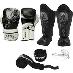 Kit Luva Boxe Muay Thai + Protetor Bocal + Proteto... - LIMAFIGHTER