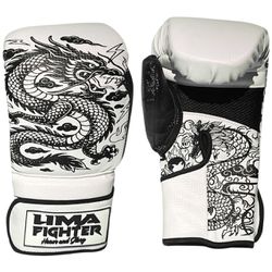  Luva muay thai/ Boxe Dragão Branca /Preta - LVDRG... - LIMAFIGHTER
