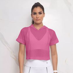 Cropped Capuz Amanda - Linhas & Cores Coleção Fitn... - Linhas & Cores