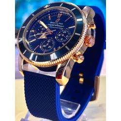 BREITILING SUPER OCEAN BRONZE COM PULSEIRA SILICON... - GRINGA TOP MIL