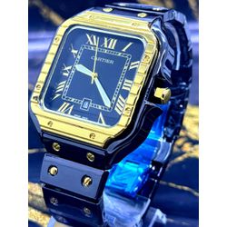 MODELO CARTIER UNISSEX TODO PRETO DETALHE DOURADO ... - GRINGA TOP MIL