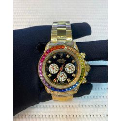 ROLEX DAYTONA FEMININO DOURADO PREMIUM STRASS COLO... - GRINGA TOP MIL