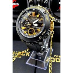 RELÓGIO G SHOCK GA 2000 PRETO COM DOURADO + GRÁTIS... - GRINGA TOP MIL