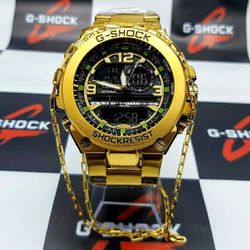 G-Shock Protection Aço Inoxidável TODO DOURADO 100... - GRINGA TOP MIL