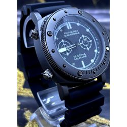 RELÓGIO PANERAI PULSEIRA PRETA CAIXARIA CHUMBO - p... - GRINGA TOP MIL