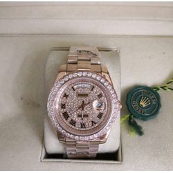 ROLEX FEMININO ROSÊ COM STRASS CRAVEJADO PREMIUM -... - GRINGA TOP MIL