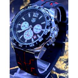 TAG HEUER SENNA LINHA BANHADA PULSEIRA PRETA DETAL... - GRINGA TOP MIL