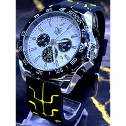 TAG HEUER SENNA LINHA BANHADA PULSEIRA PRETA DETAL... - GRINGA TOP MIL