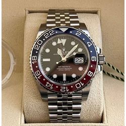 ROLEX PRATA FUNDO PRETO DETALHES VERMELHO E AZUL A... - GRINGA TOP MIL