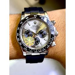 RLX DAYTONA PULSEIRA EMBORRACHADA PRETA COM FUNDO ... - GRINGA TOP MIL