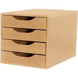 Gaveteiro De Mesa Easy Box 4 Gavetas Madeira - Nat... - Lojas Angelo