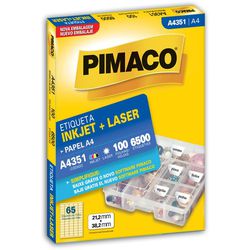 Etiqueta Inkjet Laser A4 A4351 100 Folhas 21.2 x 3... - Lojas Angelo