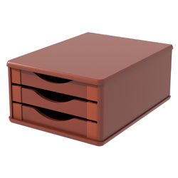 Gaveteiro de Mesa 3 Gavetas Madeira Mdf - Tabaco -... - Lojas Angelo