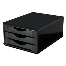 Gaveteiro de Mesa 3 Gavetas Madeira Mdf - Preto Bl... - Lojas Angelo