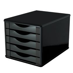 Gaveteiro de Mesa 5 Gavetas Madeira MDF - Preto Bl... - Lojas Angelo