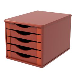 Gaveteiro de Mesa 5 Gavetas Madeira MDF - Tabaco -... - Lojas Angelo