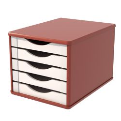 Gaveteiro de Mesa 5 Gavetas Madeira MDF - Tabaco/B... - Lojas Angelo