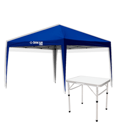 KIt Tenda Gazebo 3x 3cm FPS 100 + Mesa Dobrável 60... - Loja Caravelas