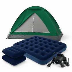 Kit Camping Barraca Verde 4 Pessoas + Colchão Casa... - Loja Caravelas