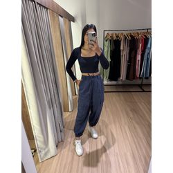CROPPED POLIAMIDA PRETO - 261880 - LOJA DAMAS