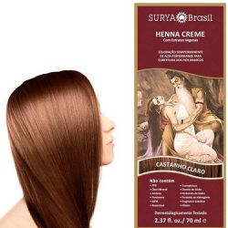 Henna Surya Creme Castanho Claro 70ml - Coloração ... - Caule eco.lógicos