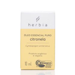 Óleo Essencial de Citronela Orgânico - Herbia - 10... - Caule eco.lógicos