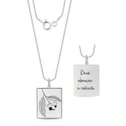 Colar Deus Abençoe a Colheita Dupla Face em Prata ... - LOJACAFENOBRASIL