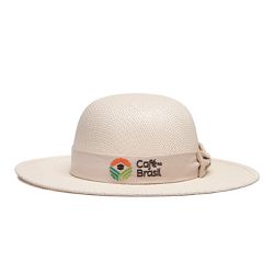 Chapéu Feminino Café no Brasil em Lona Cru com Laç... - LOJACAFENOBRASIL