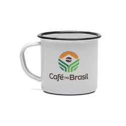 Caneca esmaltada - Café no Brasil - 160ml - LOJACAFENOBRASIL