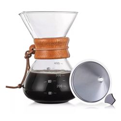 Chemex Passador De Café Vidro E Coador Inox 400 ml... - LOJACAFENOBRASIL