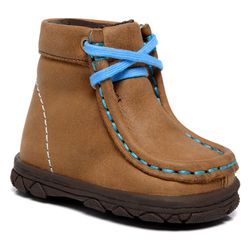 DESTROYER BOTA BEBE FÓSSIL CARAMELO COSTURA AZUL -... - Caminhos da Roça