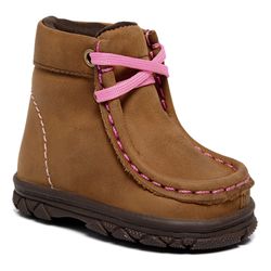 DESTROYER BOTA BEBE FÓSSIL CARAMELO COSTURA ROSA -... - Caminhos da Roça