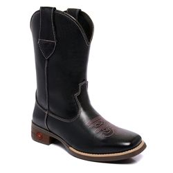 BOTA FEMININA TEXANA LÁTEGO PRETO BICO QUADRADO - ... - Caminhos da Roça