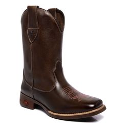 BOTA TEXANA FEMININA LÁTEGO CAFÉ BICO QUADRADO - J... - Caminhos da Roça